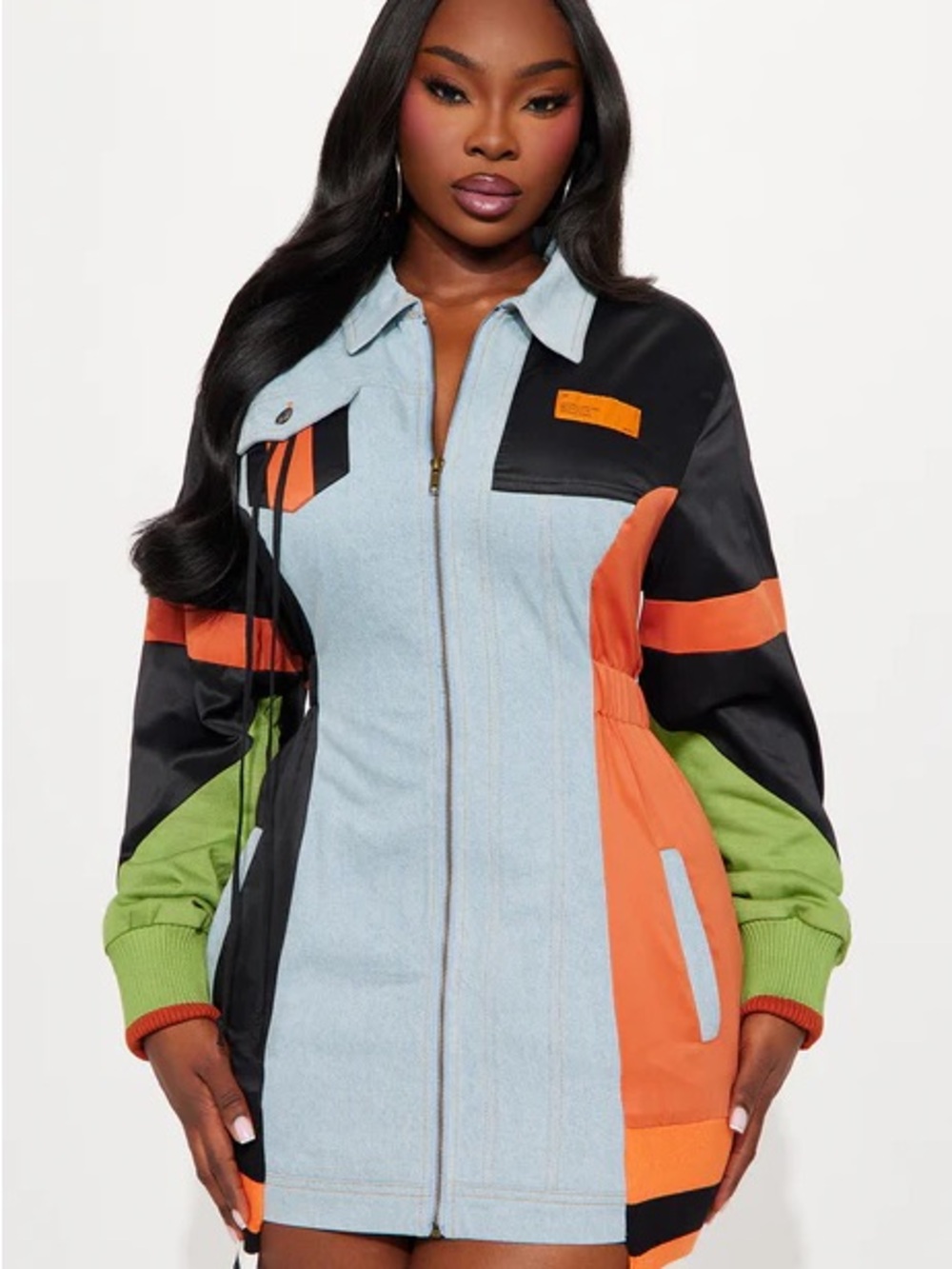 Sonic Zoom Denim Mini Dress -
Black/combo - Picture 3 of 6